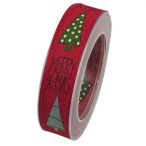 Szalag felirattal textil 25mm x 10m piros