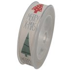 Szalag felirattal textil 25mm x 10m fehér