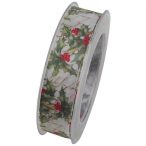 Szalag textil 25mm x 8m zöld-fehér