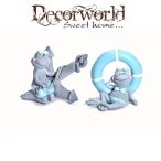 Béka ülő poly 11x6x10cm - Szürke-kék /2féle