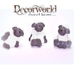 Bárány kerámia 5,5x5,5x7cm - Fehér-szürke /3féle