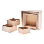 Doboz fa 17,5x17,5x7,5cm - Natur S/9