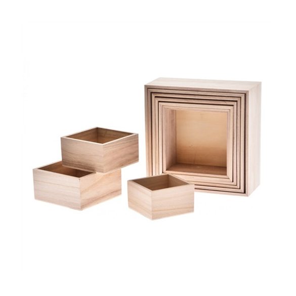 Doboz fa 17,5x17,5x7,5cm - Natur S/9
