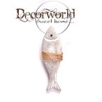 Akasztós dísz hal fa 12x3x10cm - Szürke