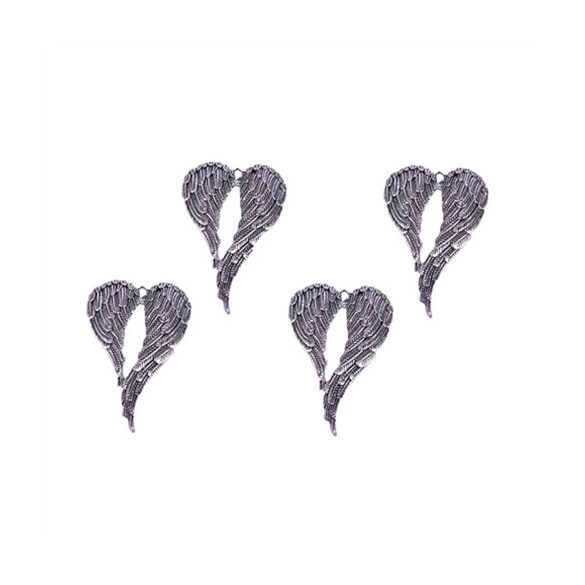 Dekoráció szárny fém ezüst S/4