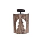 Mécsestartó fenyőfás fa-fém 24cm - Natúr