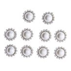 Dekoráció fém strassz gyöngygyel ezüst