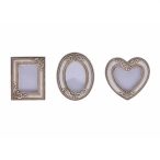 Fénykép keret poly 9x9x1cm antik fehér 3 féle