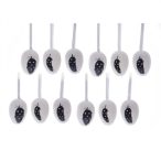 Tojás csőben toll mintával poly 4cm - Fehér S/12