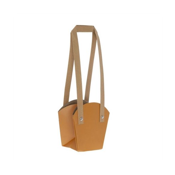 Tasak cserepes virághoz füllel 13x9,5x15cm - Narancs