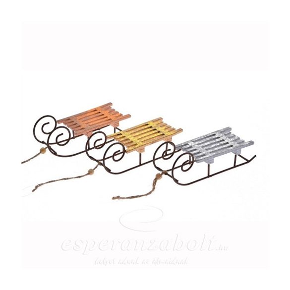 Szánkó fa 6x165x5,5 cm - 3 színben arany,ezüst,bronz