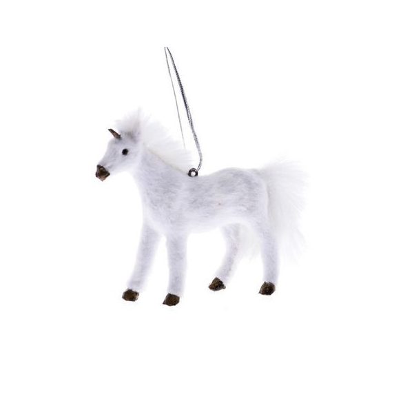 Unikornis textil 10,5*2,5*8,5 cm fehér