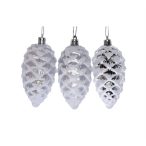 Toboz műanyag, dobozban 10cm - Ezüst 3 féle S/3