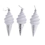 Fagyi műanyag 13 cm - Ezüst-fehér S/3