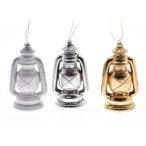   Lámpás akasztós műanyag 8x6.7x13.8 cm - Arany, ezüst, fehér