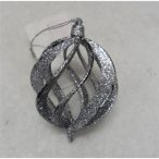 Műanyag gömb spirálos 11,5x8x8cm - Ezüst