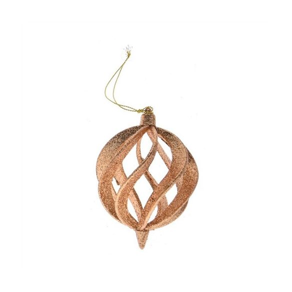 Gömb műanyag spirálos 11,5x8x8cm - Bronz