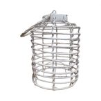 Lámpás füllel, üveggel vessző 38x28 cm - Fehér