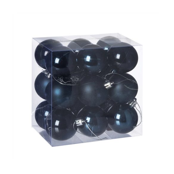 Műanyag gömb dobozban 5cm -  Olajkék 3féle S/18