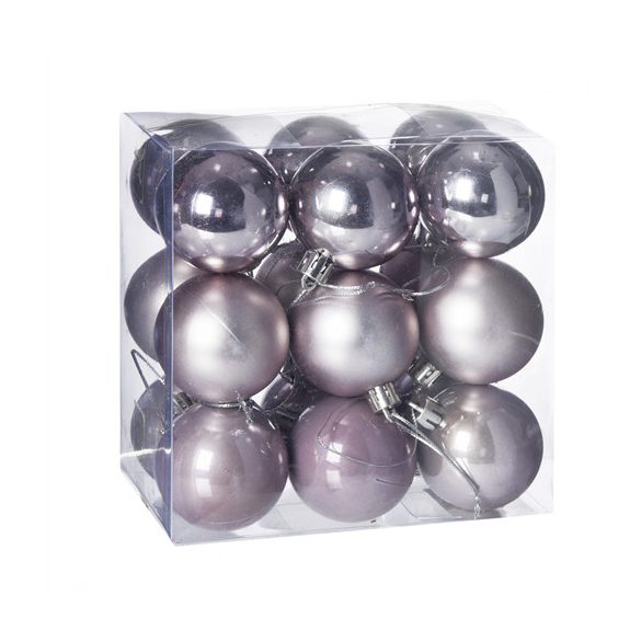 Műanyag gömb dobozban 5cm - Világos lila 3féle S/18