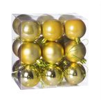 Műanyag gömb dobozban 5cm - Arany 3féle S/18