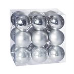 Műanyag gömb dobozban 5cm - Ezüst 3 féle S/18
