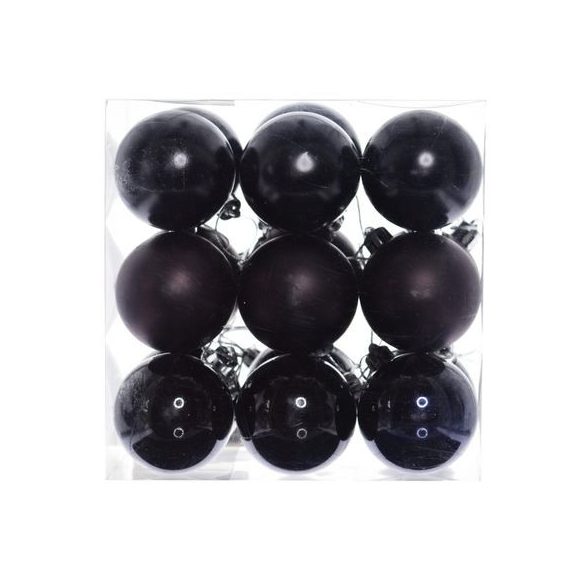 Műanyag gömb 6cm - Fekete 3 féle S/12