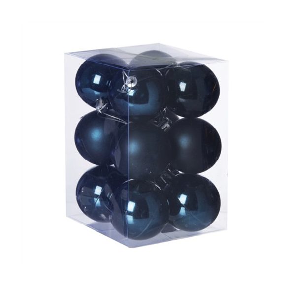 Gömb dobozban műanyag 6cm olajkék 3 féle S/12