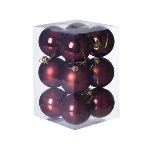 Műanyag gömb 6cm - Bordó 3 féle S/12