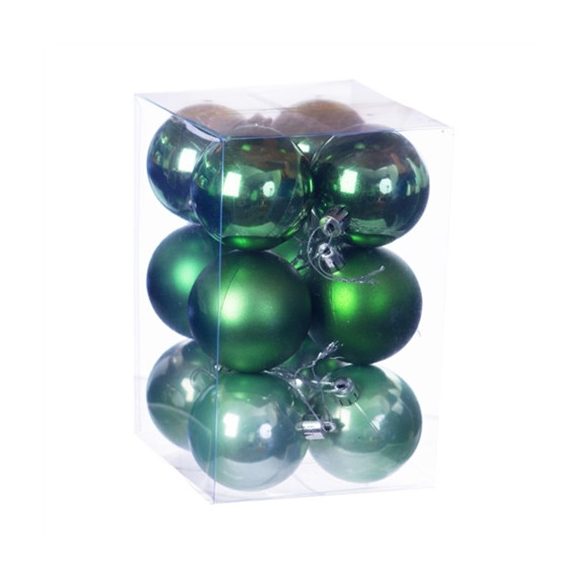 Gömb dobozban műanyag 6cm türkiz zöld 3 féle S/12