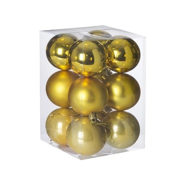 Gömb műanyag 6cm - Arany 3féle S/12