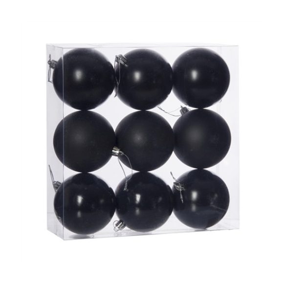 Műanyag gömb dobozban 8cm - Fekete 3 féle S/9