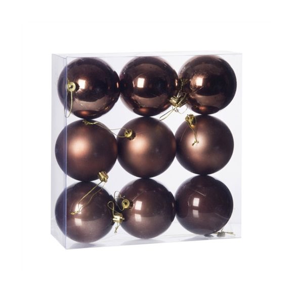 Műanyag gömb dobozban 8cm - Barna 3 féle S/9