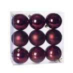 Műanyag gömb dobozban 8cm - Bordó 3 féle S/9