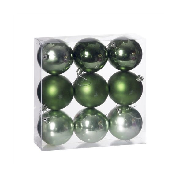 Műanyag gömb dobozban 8cm - Türkiz zöld 3féle S/9