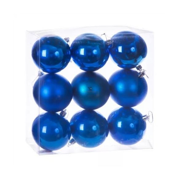 Műanyag gömb dobozban 8cm - Királykék 3féle S/9