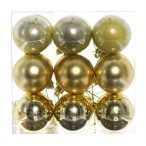 Műanyag gömb dobozban 8cm - Fényes arany S/9 3féle