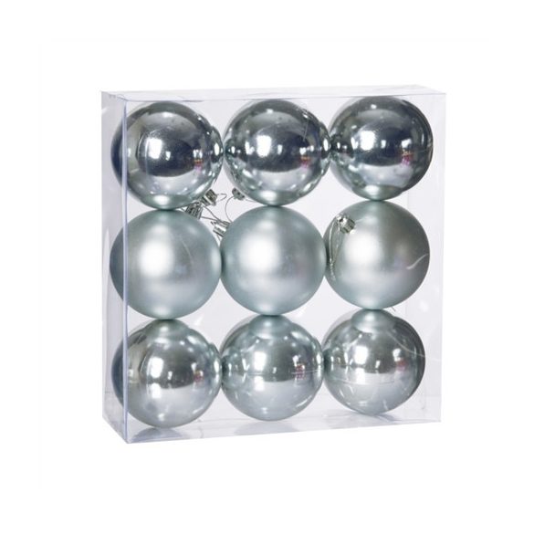 Műanyag gömb dobozban 8cm - Világoskék 3féle S/9