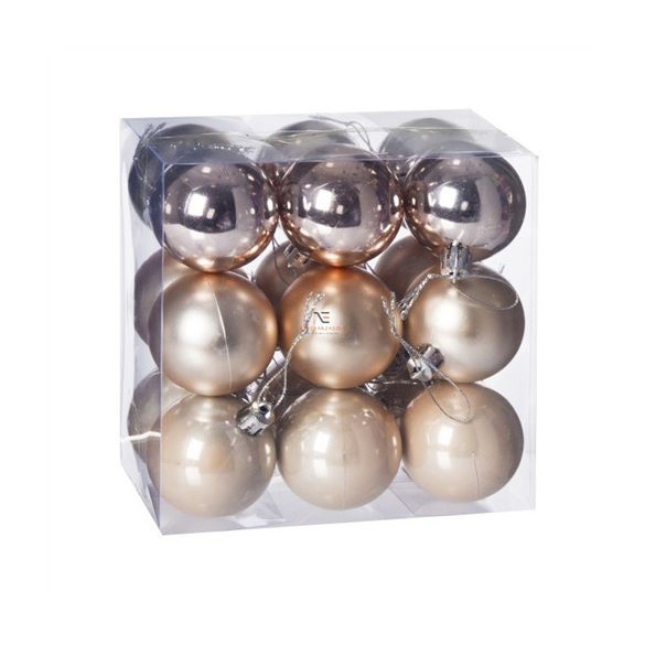 Műanyag gömb dobozban 5cm - Barack 3féle S/18