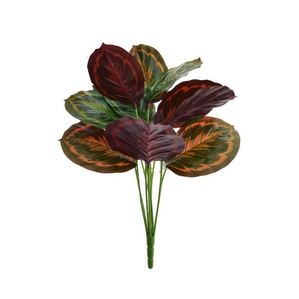 Calathea levél és szár csokorban 19x33cm - Sötét zöld