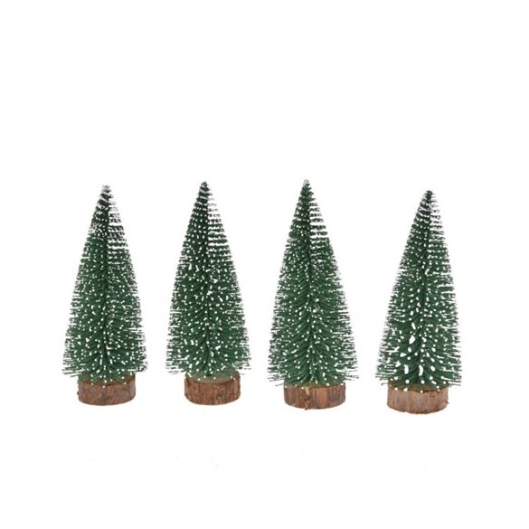 Fenyőfa mini 10cm fa talpon havas - Zöld /DB