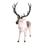   Szarvasbika álló műanyag/textil 130x58x137 cm - Barna/fehér