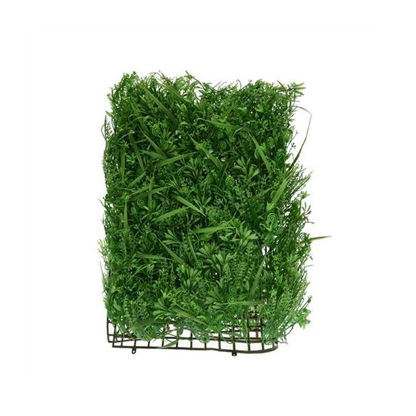 Selyemvirág páfrány, fű levéllel négyzet műanyag 40x60cm zöld