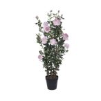   Rózsabokor selyemvirág műanyag kaspóban 127 cm - Rózsaszín