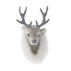 Szarvasfej trófea 8x4x3,5cm - Szürke