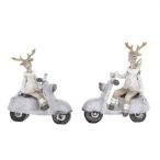 Szarvas motoron glitteres poly 9x3,5x10cm - Szürke 2 féle