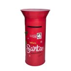 Postaláda utcai oszlop fém 41,5x41,5x78cm - Piros