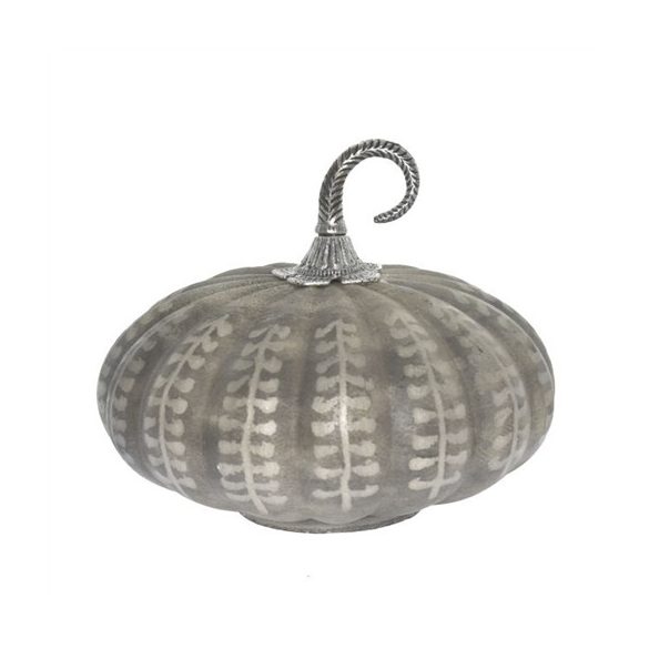 Tök levél mintás üveg/fém 29x29x24 cm - Ezüst