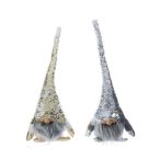   Manó glitteres sapkában textil 25x10x40cm - Ezüst,arany 2 féle