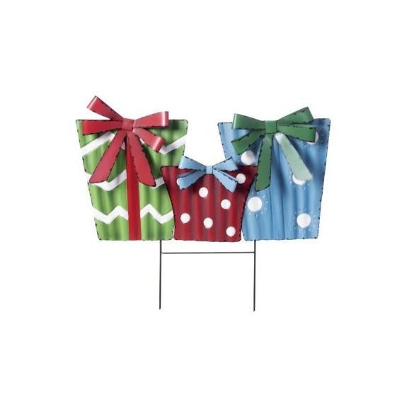 Karácsonyi fém ajándékok betűzős 54cm